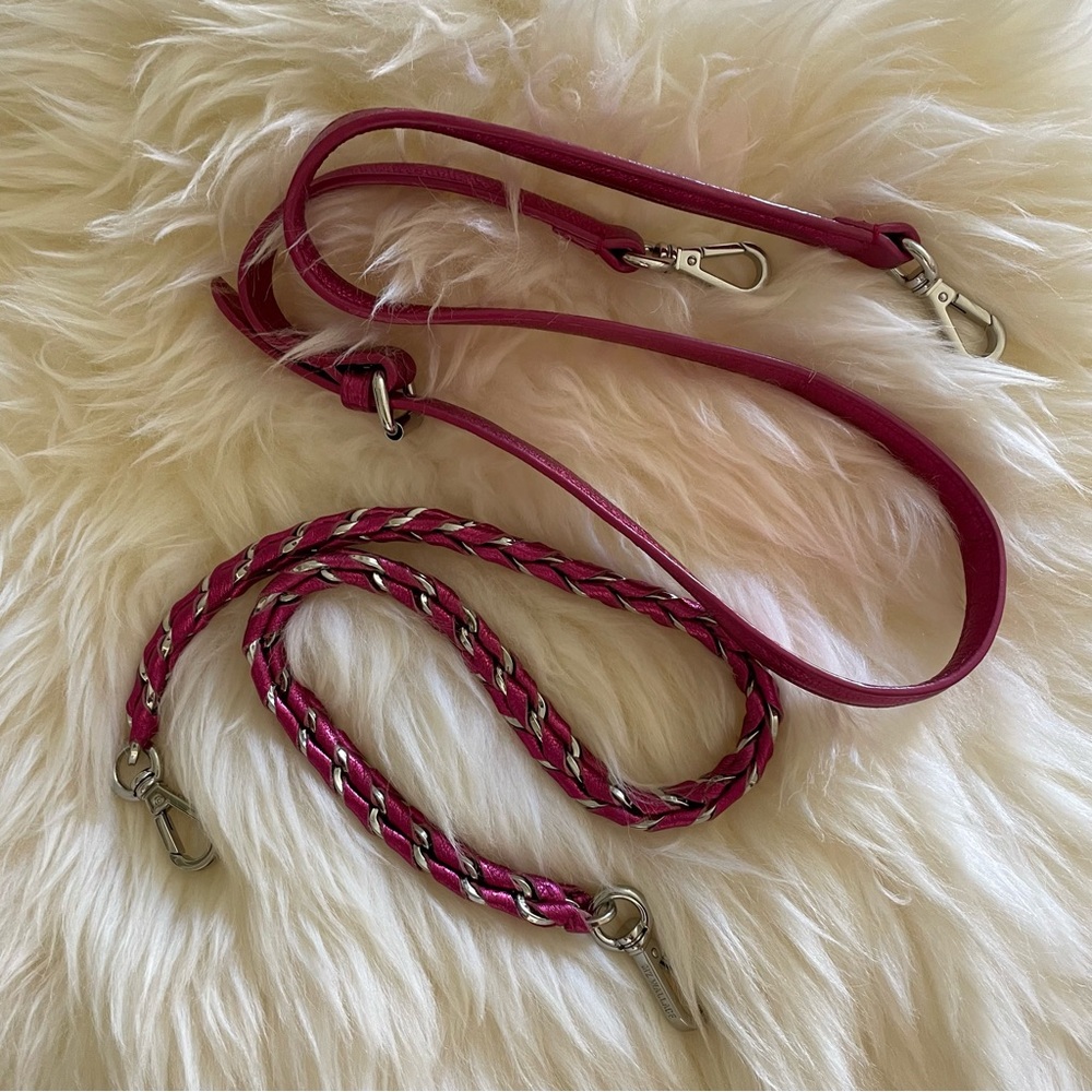 MZ Wallace pink metallic straps